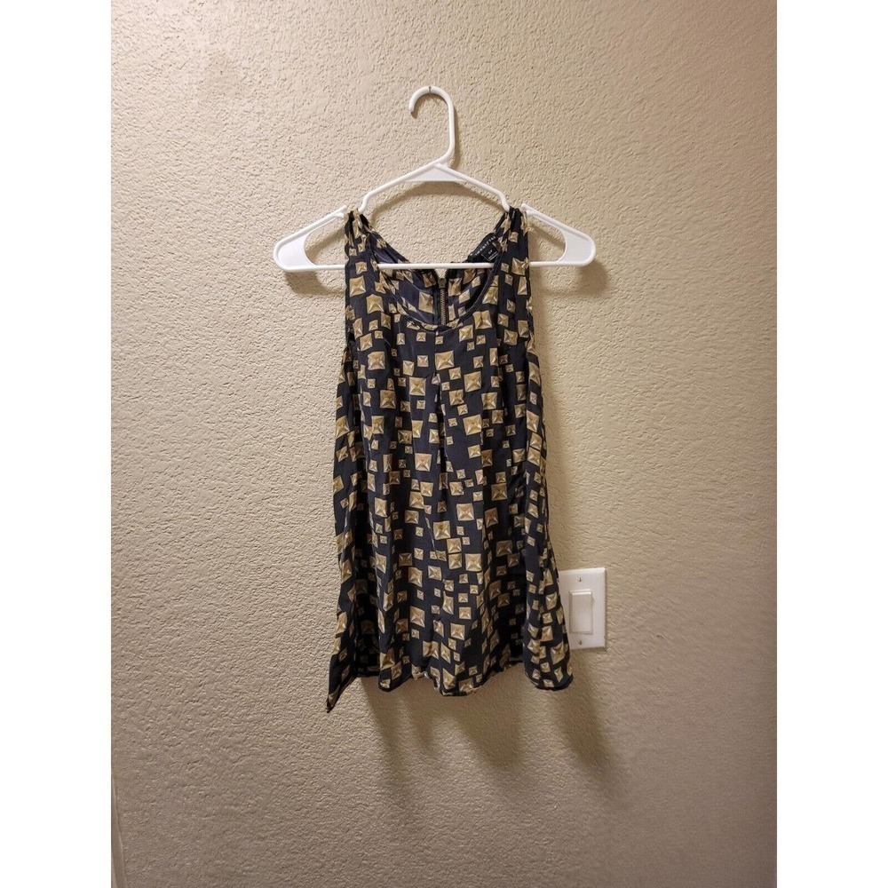 Womens Twenty One Top Racerback Blouse Short Sleeve Size Small 100%Silk